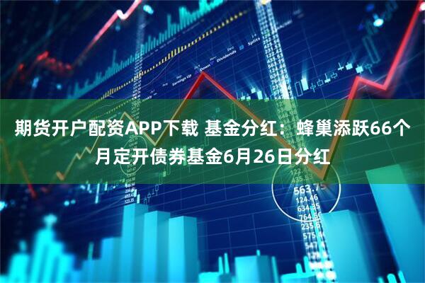 期货开户配资APP下载 基金分红：蜂巢添跃66个月定开债券基金6月26日分红