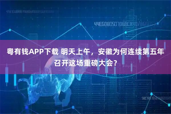 粤有钱APP下载 明天上午，安徽为何连续第五年召开这场重磅大会？